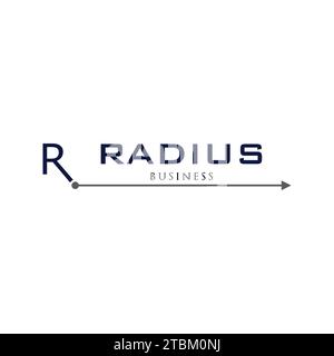 Initial Letter R Radius or R Arrow Icon Logo Design Template Stock Vector
