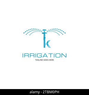 Initial letter K garden irrigation logo design inspiration Stock Vector