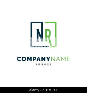 Initial Letter NR Icon Logo Design Template Stock Vector