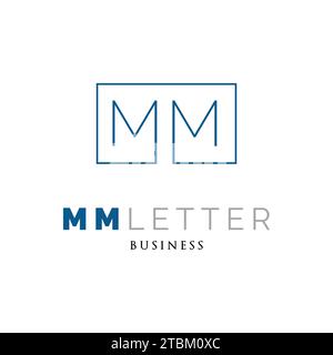 Initial Letter MM Icon Logo Design Template Stock Vector