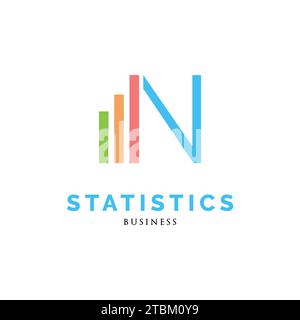 Initial Letter N Statistic Icon Logo Design Template Stock Vector