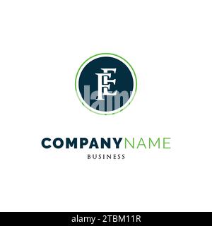 Initial Letter FE Circle Icon Logo Design Template Stock Vector