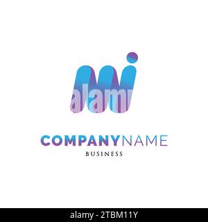 Initial Letter MI Icon Logo Design Template Stock Vector