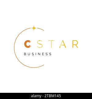 Initial Letter C Star Icon Logo Design Template Stock Vector