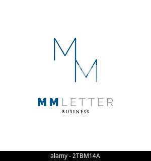 Initial Letter MM Icon Logo Design Template Stock Vector