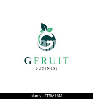 Initial Letter G Fruit Icon Logo Design Template Stock Vector