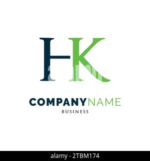 Initial Letter HK Icon Logo Design Template Stock Vector
