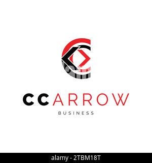 Initial Letter CC Arrow Icon Logo Design Template Stock Vector