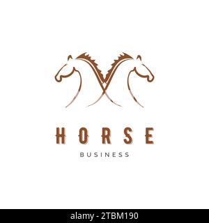 Initial letter M horse icon vector logo template illustration design Stock Vector