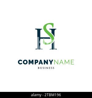 Initial Letter HS Icon Logo Design Template Stock Vector