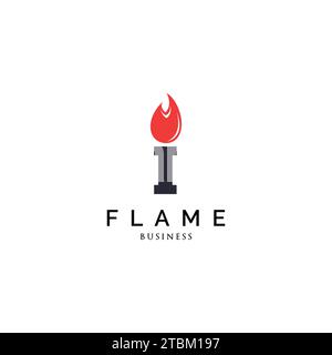 Initial letter I flame logo design inspiration Stock Vector