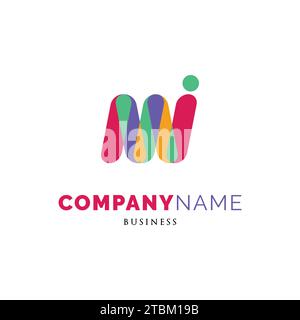 Initial Letter MI Icon Logo Design Template Stock Vector