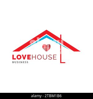 Initial Letter L Love House Icon Logo Design Template Stock Vector