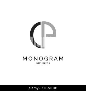Initial Letter CP Monogram Icon Logo Design Template Stock Vector
