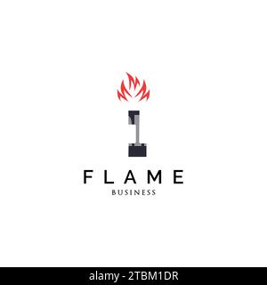 Initial letter I flame logo design inspiration Stock Vector