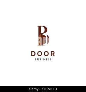 Initial letter B door icon logo design inspiration Stock Vector