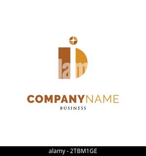Initial Letter DI Star Icon Logo Design Template Stock Vector