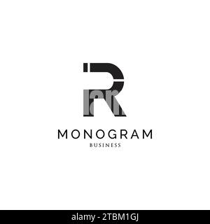 Initial letter JR monogram logo design inspiration Stock Vector