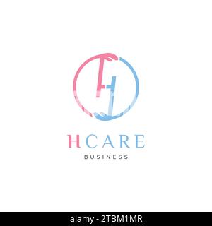 Initial Letter H Care Icon Logo Design Template Stock Vector