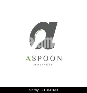 Initial Letter A Spoon or Restaurant Icon Logo Design Template Stock Vector