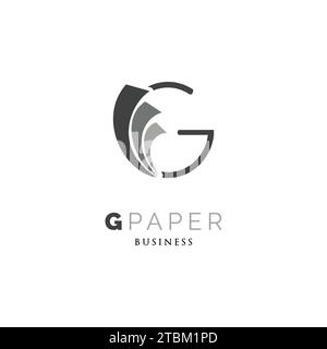 Initial Letter G Paper Icon Logo Design Template Stock Vector