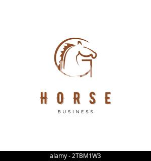 Initial letter G horse icon vector logo template illustration design Stock Vector