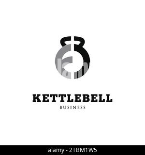 Initial Letter F Kettlebell Icon Logo Design Template Stock Vector