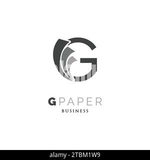 Initial Letter G Paper Icon Logo Design Template Stock Vector