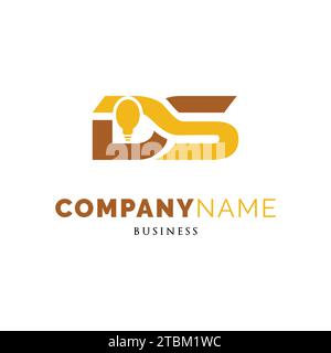 Initial Letter DS Bulb Icon Logo Design Template Stock Vector