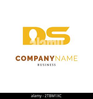 Initial Letter DS Bulb Icon Logo Design Template Stock Vector