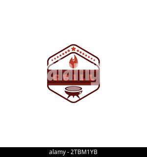 Grill icon logo design inspiration Stock Vector