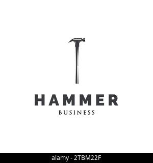 Hammer Icon Logo Design Template Stock Vector