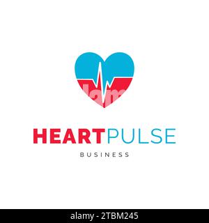Heart pulse icon vector logo template illustration design Stock Vector