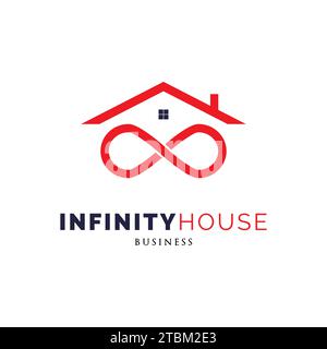 Infinity House Icon Logo Design Template Stock Vector