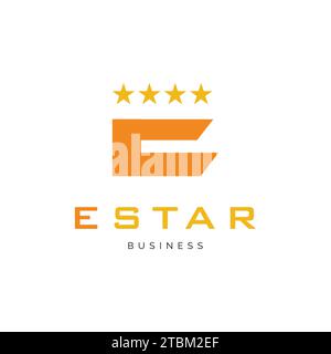Initial letter E star icon logo design inspiration Stock Vector