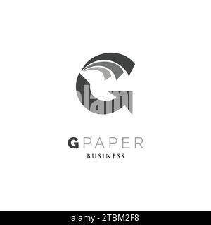 Initial Letter G Paper Icon Logo Design Template Stock Vector