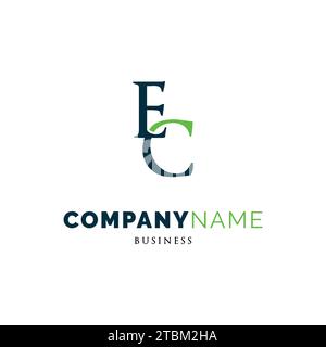 Initial Letter EC Icon Logo Design Template Stock Vector