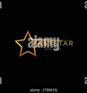 Fast Star Icon Logo Design Template Stock Vector