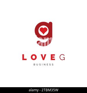 Initial letter G love icon logo design inspiration Stock Vector