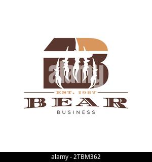 Initial Letter B Bear Claw Icon Logo Design Template Stock Vector