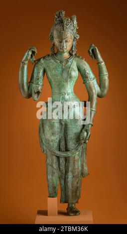 The Androgynous Form of Shiva and Parvati (Ardhanarishvara), c.1000. Stock Photo