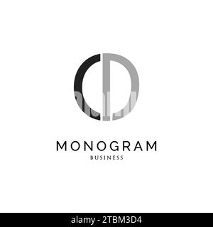 Initial Letter CD Monogram Icon Logo Design Template Stock Vector
