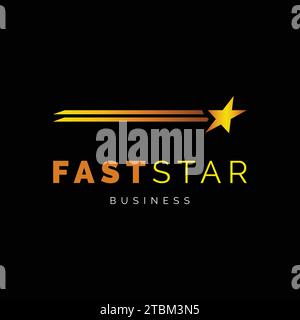 Fast Star Icon Logo Design Template Stock Vector
