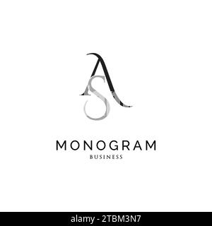 Initial Letter AS Monogram Icon Logo Design Template Stock Vector