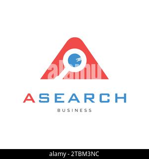 Initial letter A magnifying glass icon logo design inspiration Stock Vector
