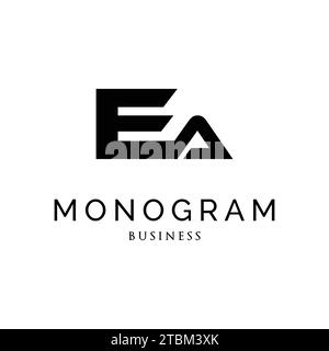 Initial letter EA monogram logo design inspiration Stock Vector