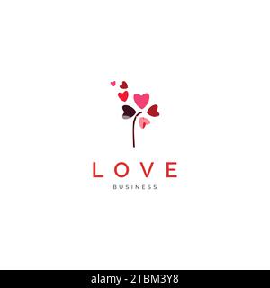 Dandelion flower shape of love icon logo design inspiration Stock Vector