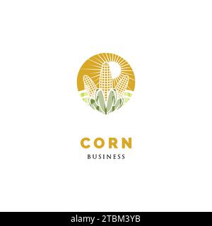 Corn Icon Logo Design Template Stock Vector