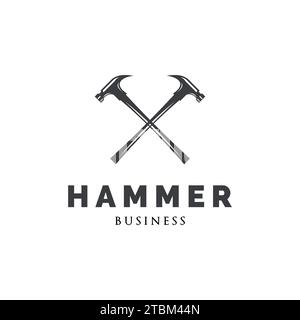 Hammer Icon Logo Design Template Stock Vector