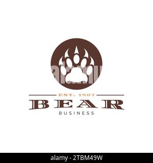 Bear Claw Icon Logo Design Template Stock Vector